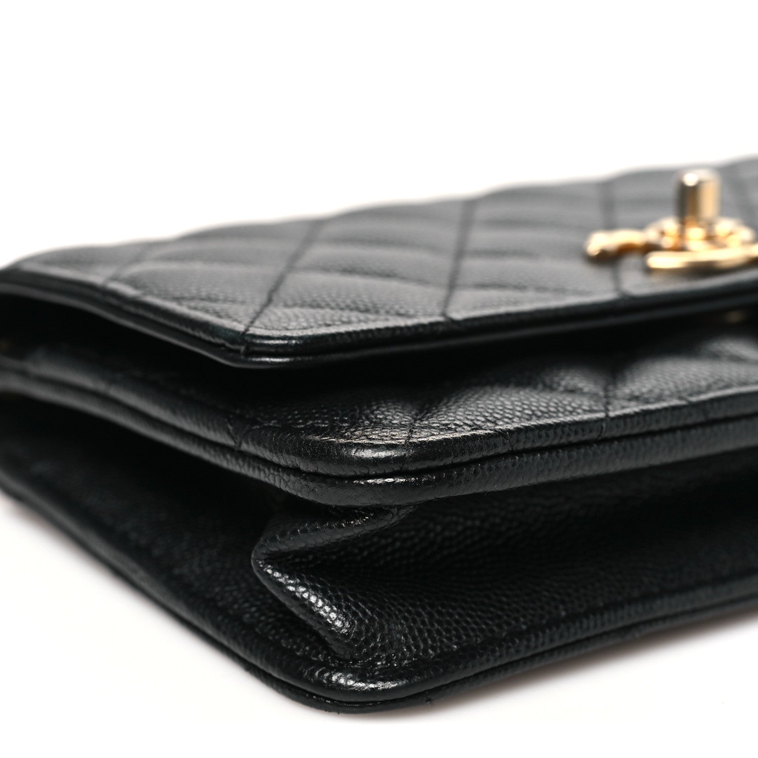 Chanel Caviar Quilted Camellia Wallet On Chain WOC Black 10 of 12