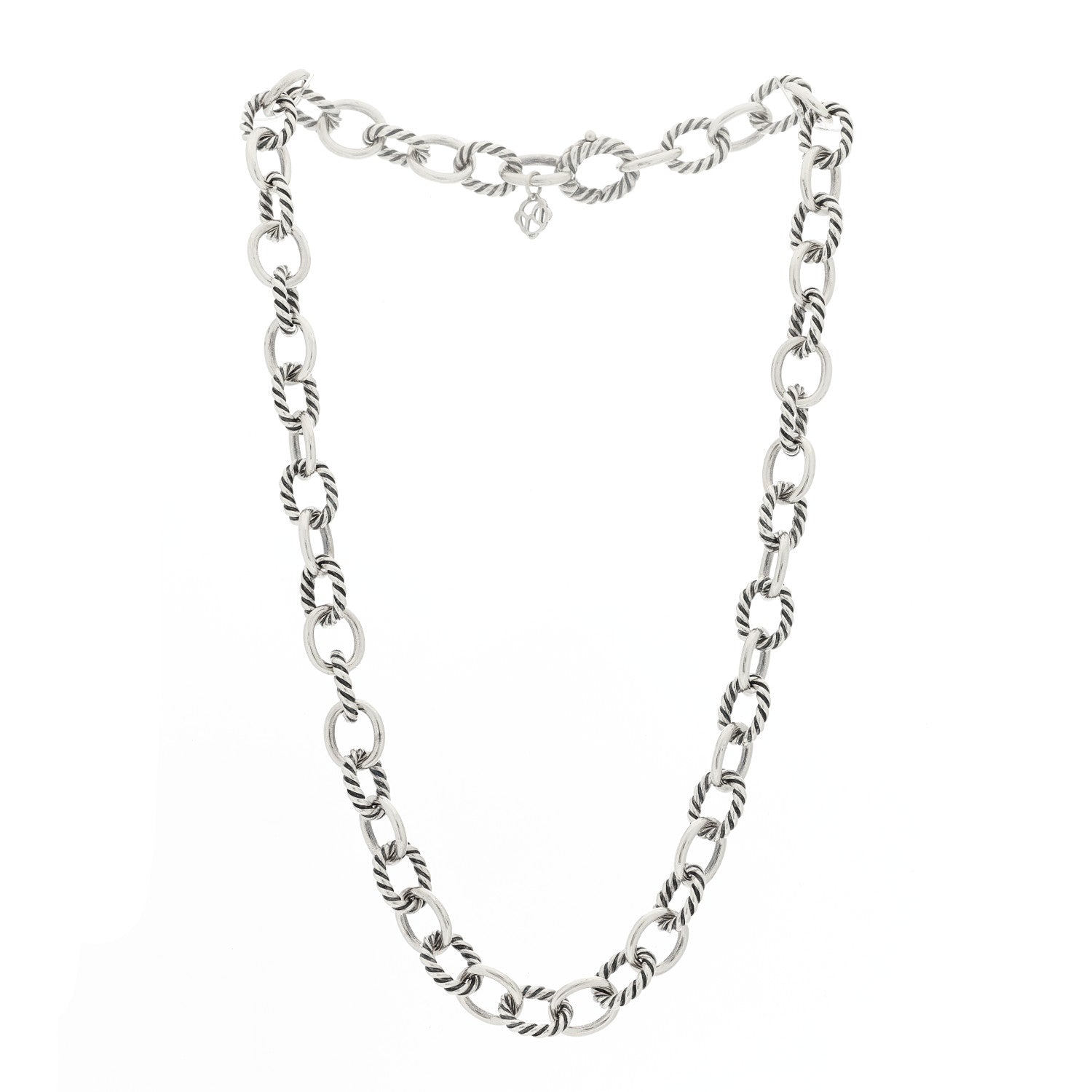 David Yurman Sterling Silver 10mm Medium Oval Link Necklace 3 of 6