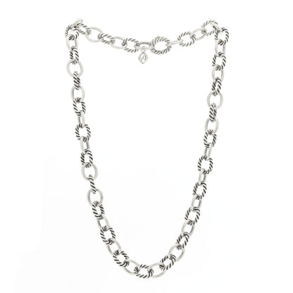 David Yurman Sterling Silver 10mm Medium Oval Link Necklace 3 of 6