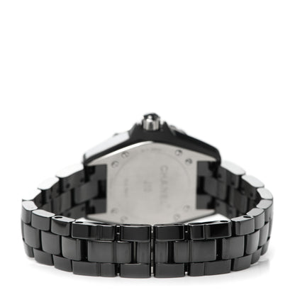 Chanel Stainless Steel Ceramic Diamond Dial 33mm J12 Quartz Watch Black 3 of 5