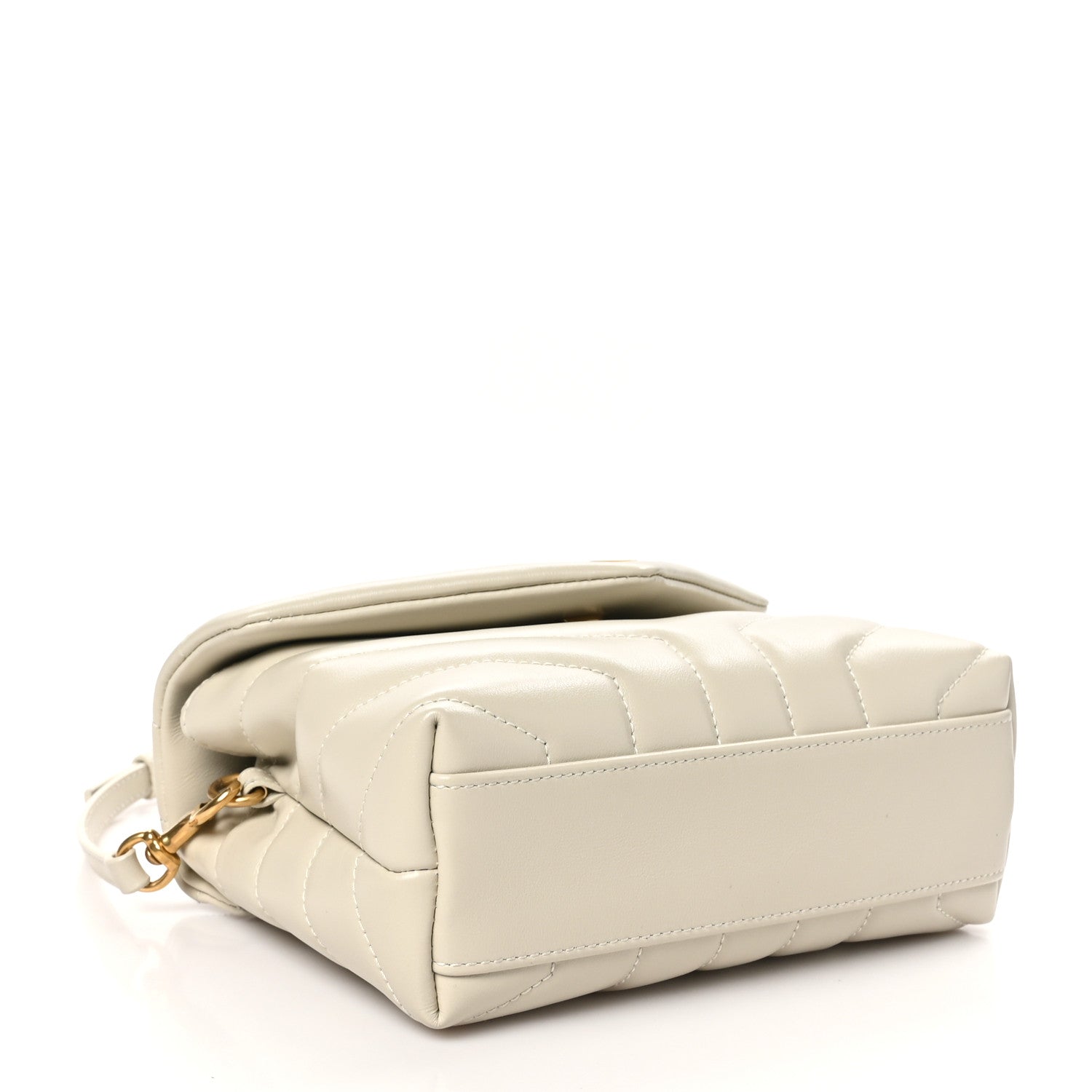 Saint Laurent Calfskin Y Quilted Monogram Toy Loulou Crossbody Bag Crema Soft 3 of 11