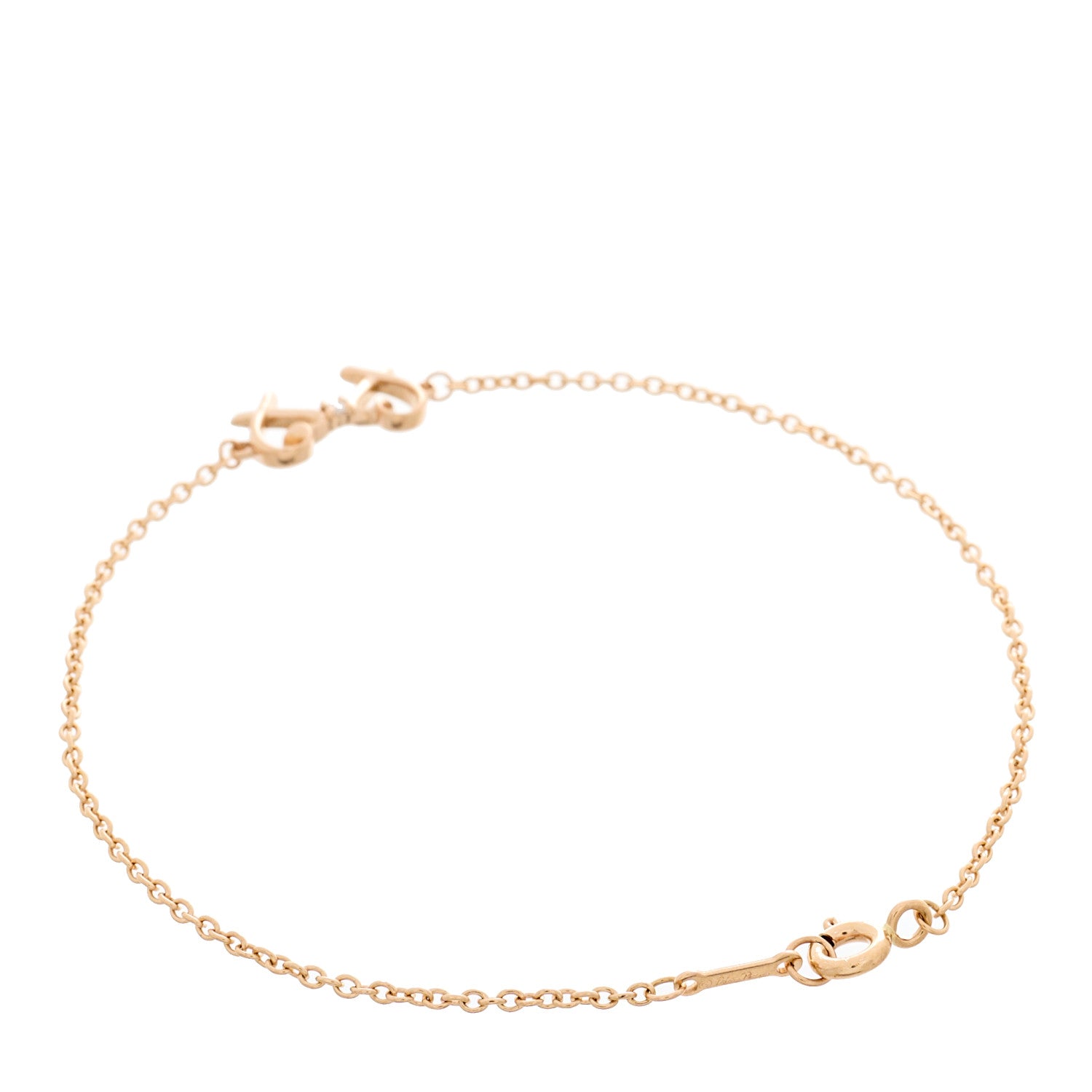 Tiffany 18K Rose Gold Diamond Double Loving Heart Bracelet 2 of 5