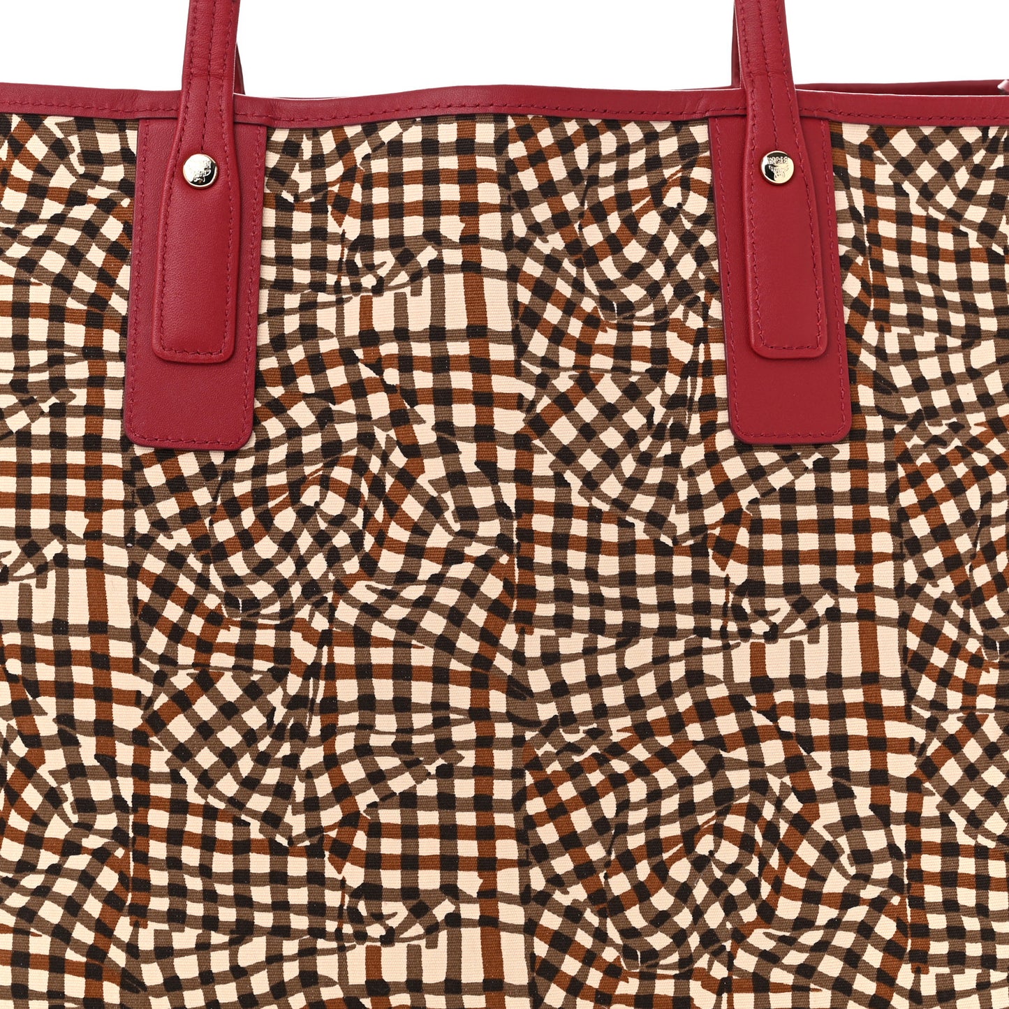 Visetos Medium Liz Reversible Shopper Tote Beige Ruby Red