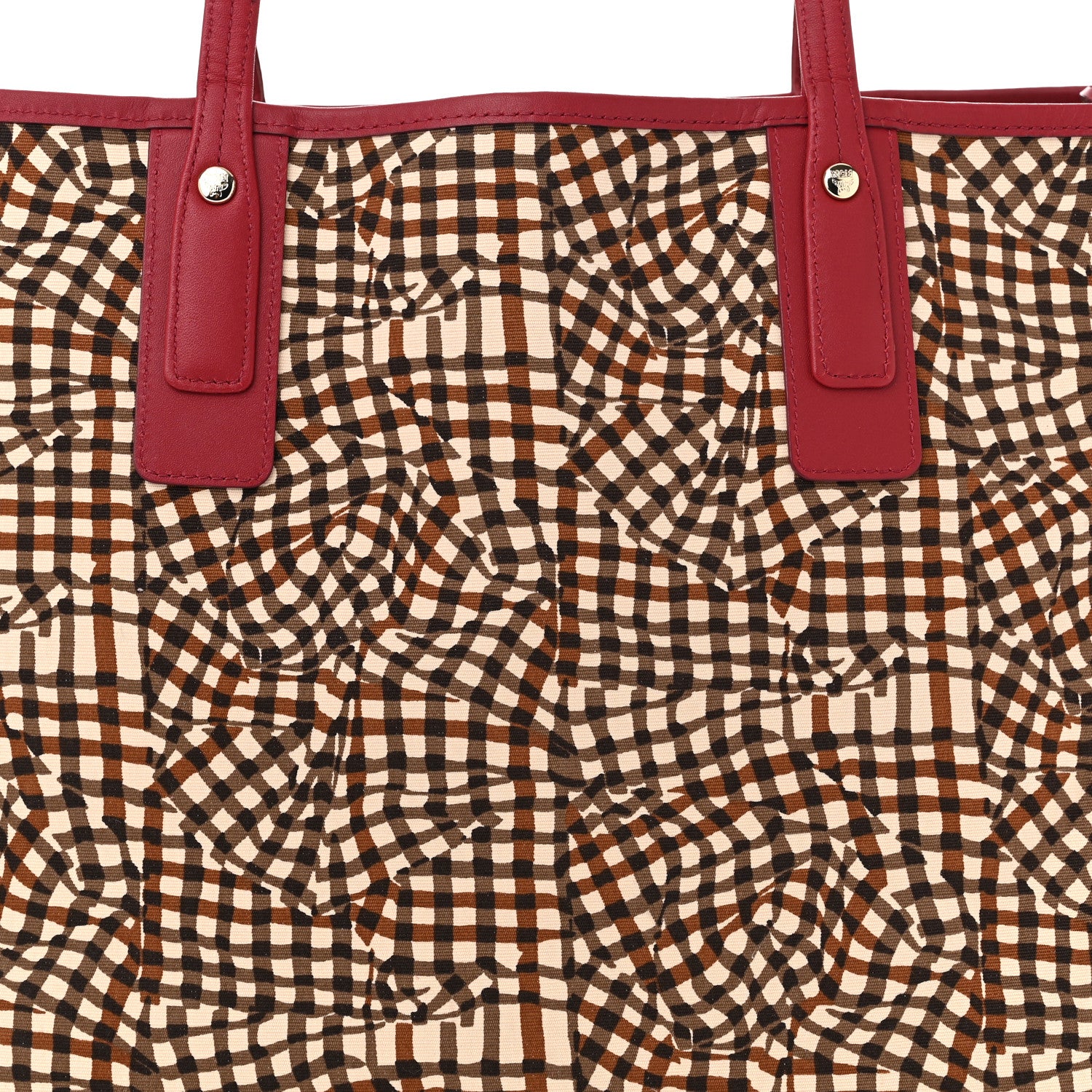 MCM Visetos Medium Liz Reversible Shopper Tote Beige Ruby Red 12 of 17