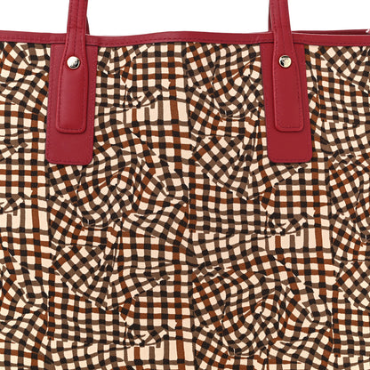 MCM Visetos Medium Liz Reversible Shopper Tote Beige Ruby Red 12 of 17