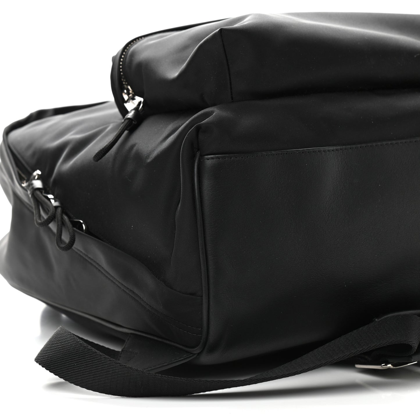 Nylon Logo Print Backpack Black