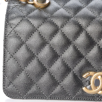 Chanel Metallic Caviar Quilted Small Coco Handle Flap Silver 14 of 14