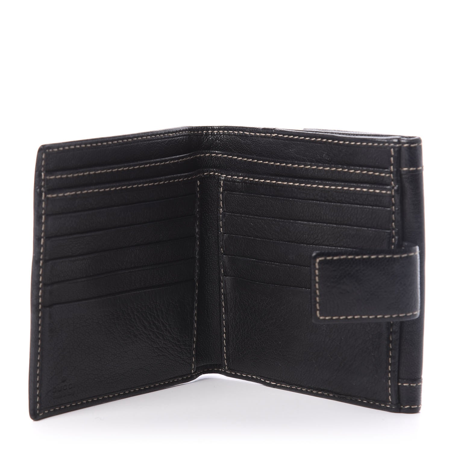 Gucci Calfskin Web Chain Compact Wallet Black 5 of 7