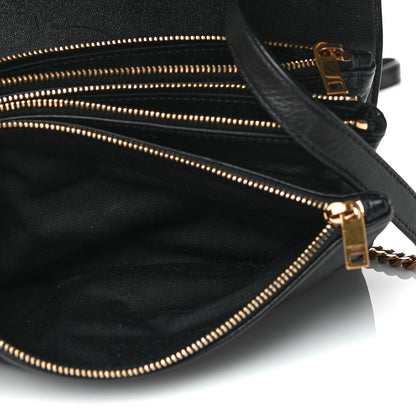 Saint Laurent Lambskin Diamond Quilted Monogram Angie Chain Bag Black 6 of 31