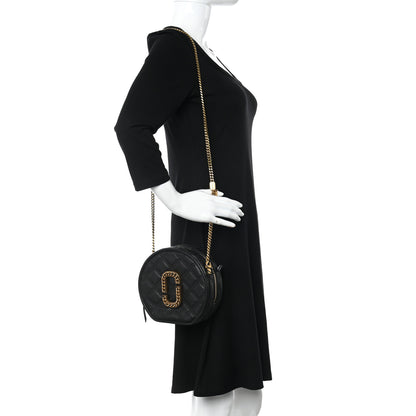 Marc Jacobs Grained Calfskin Quilted The Status Round Crossbody Black 2 of 10