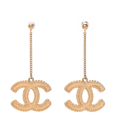 Chanel CC Drop Earrings Matte Gold 1 of 5