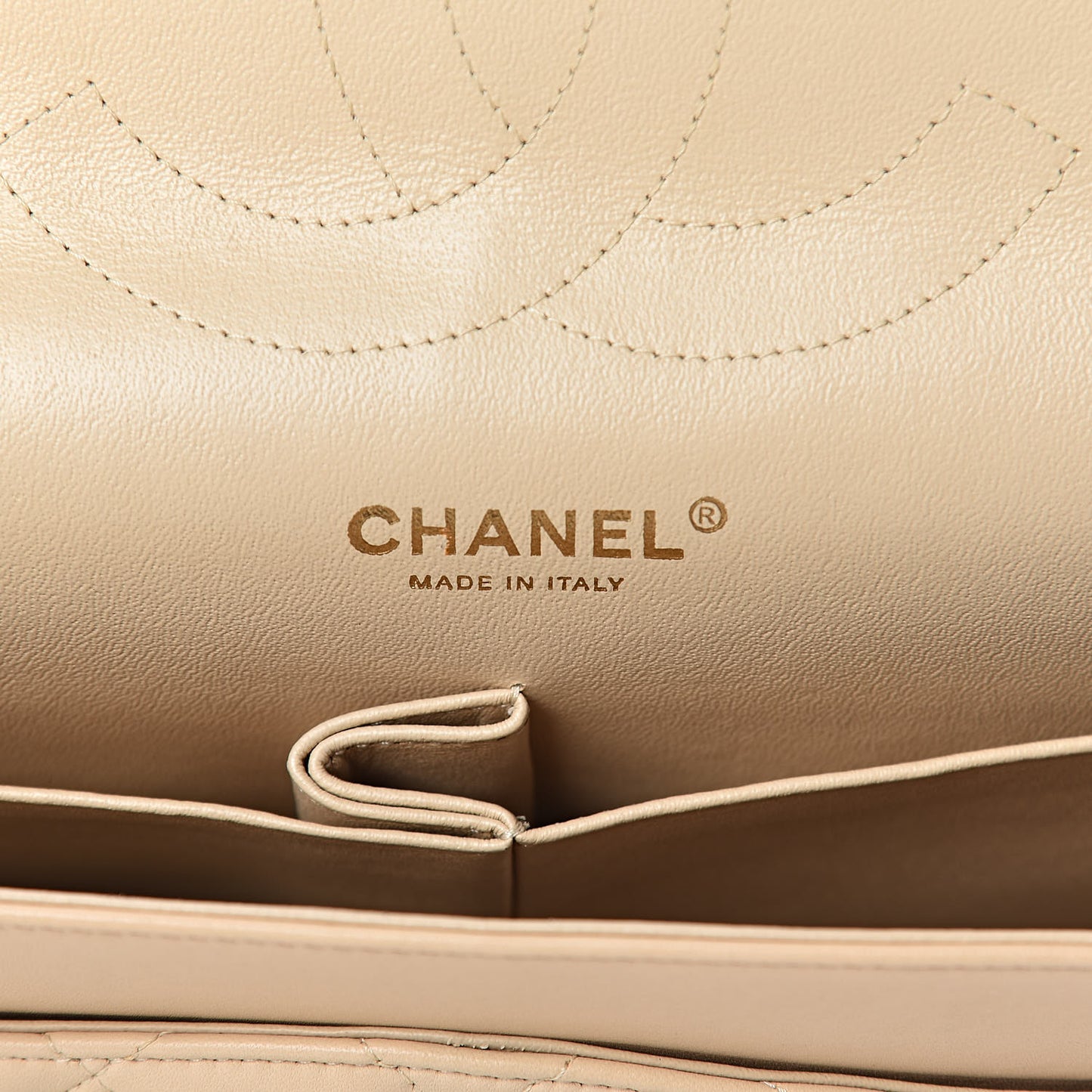 Lambskin Quilted Jumbo Double Flap Beige Clair