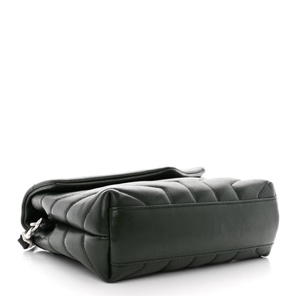 Saint Laurent Calfskin Y Quilted Monogram Toy Loulou Crossbody Bag Deep Green 4 of 13