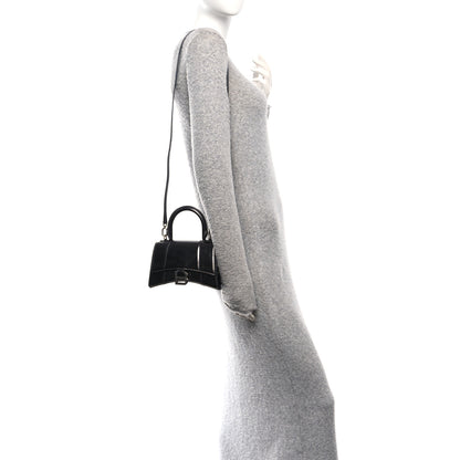 Balenciaga Metallic Calfskin Hourglass Top Handle Bag XS Gunmetal 2 of 11