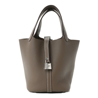 Hermes Taurillon Clemence Picotin Lock 18 PM Etoupe 1 of 9