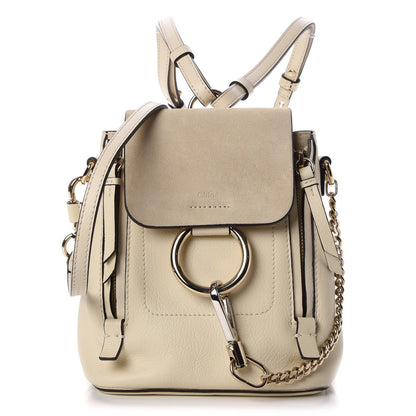Chloe Suede Calfskin Mini Faye Backpack Off White 1 of 7
