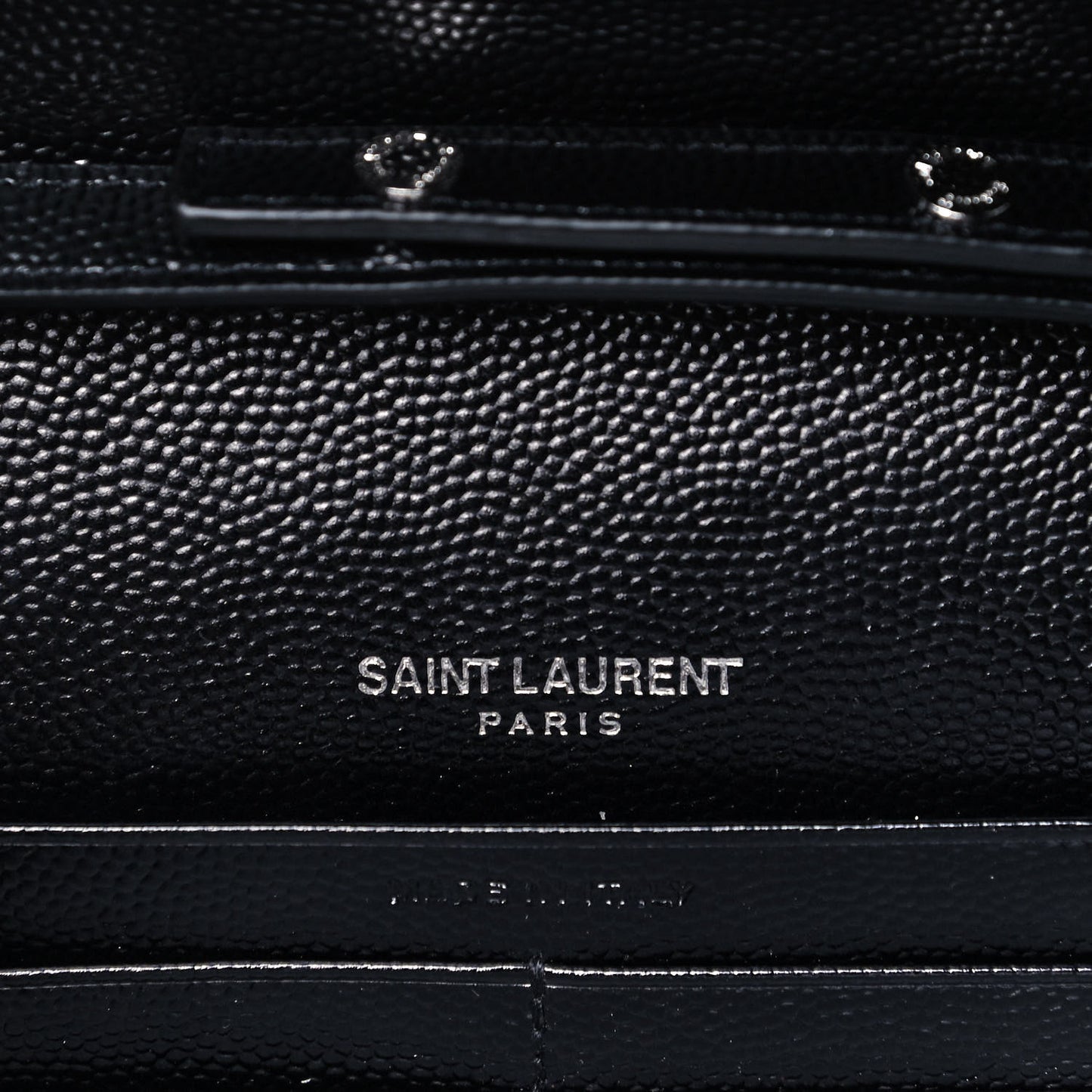 Grain De Poudre Matelasse Chevron Monogram Chain Wallet Black