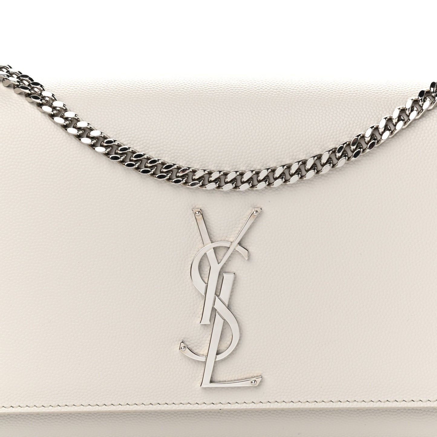 Grain De Poudre Medium Classic Monogram Kate Satchel Icy White