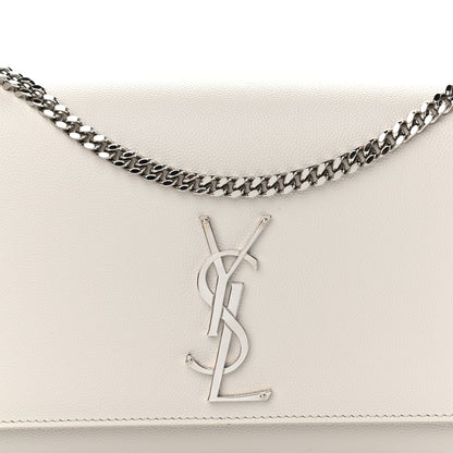 Saint Laurent Grain De Poudre Medium Classic Monogram Kate Satchel Icy White 7 of 13