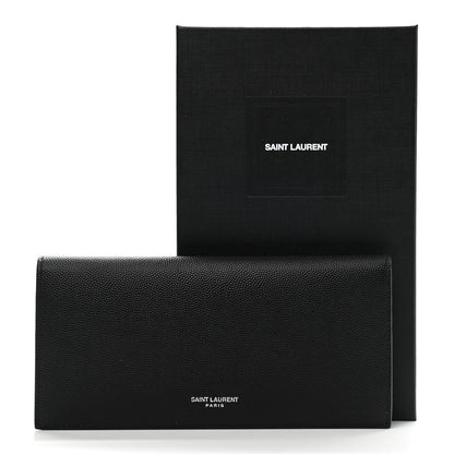 Saint Laurent Grain De Poudre Foldover Logo Wallet Black 9 of 9