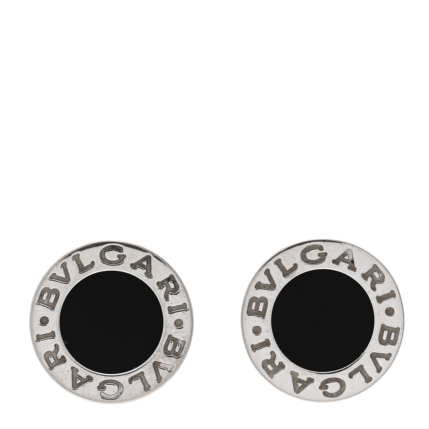 Bulgari 18K White Gold Black Onyx BVLGARI BVLGARI Stud Earrings 1 of 5