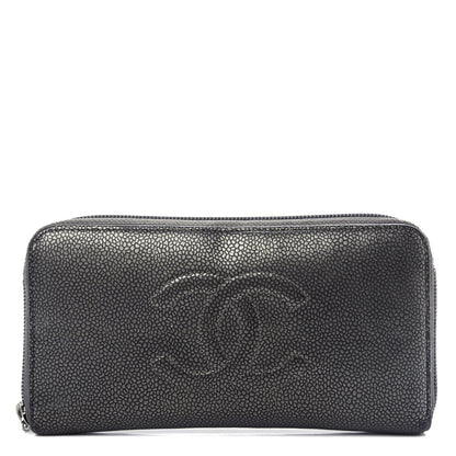 Chanel Metallic Calfskin Large Timeless CC Zip Around Wallet Argent Fonce 1 of 11