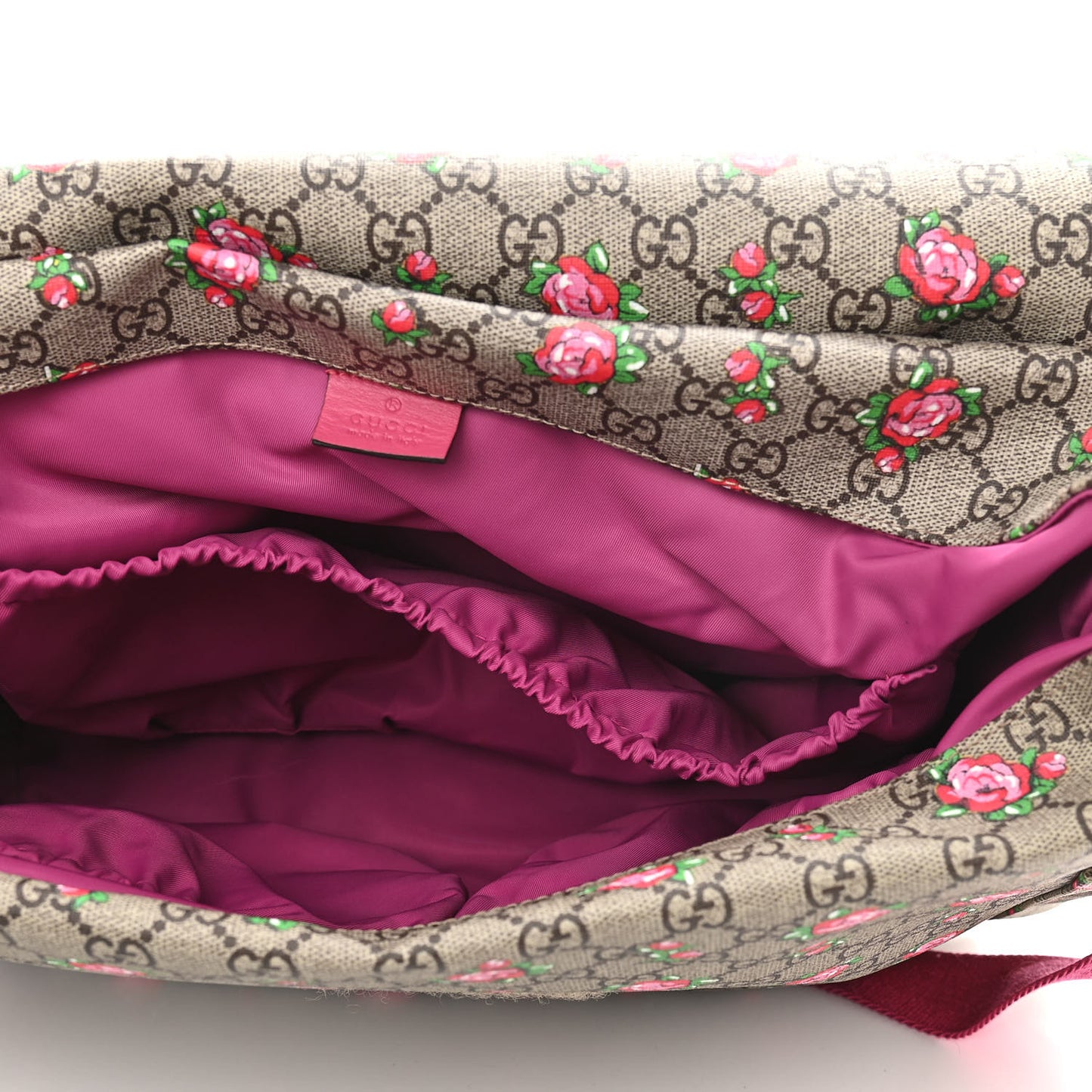 GG Supreme Monogram Rose Bud Diaper Bag Pink