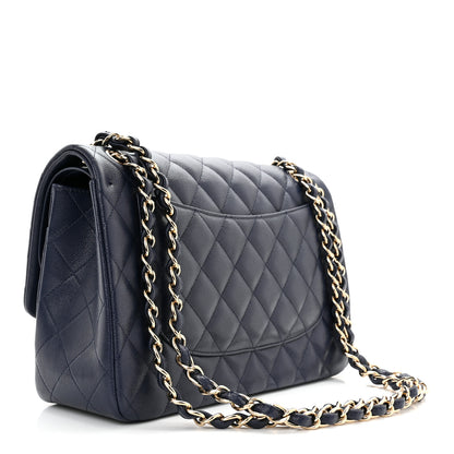 Chanel Caviar Quilted Jumbo Double Flap Navy Blue 2 of 10