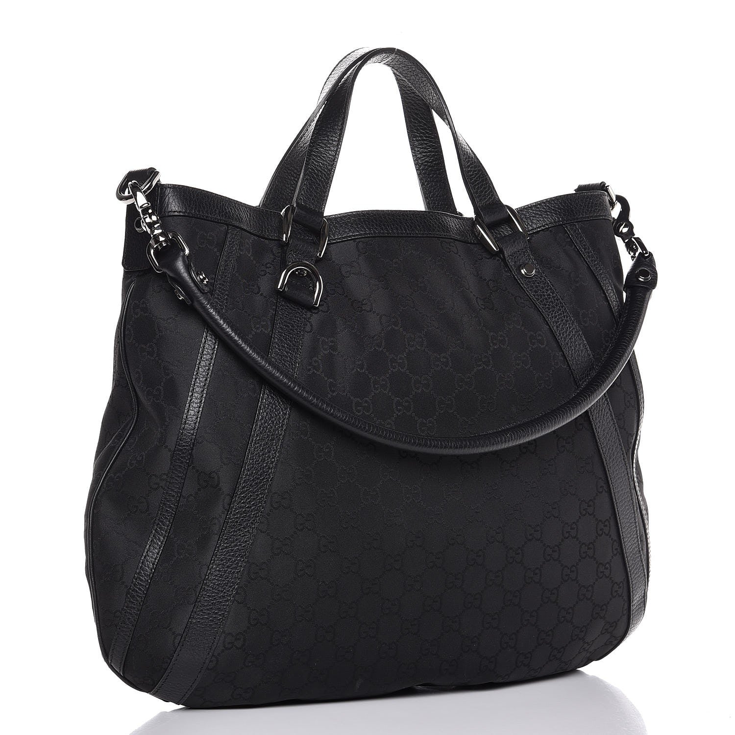 Gucci Nylon Monogram Medium Abbey Convertible Tote Black 3 of 7