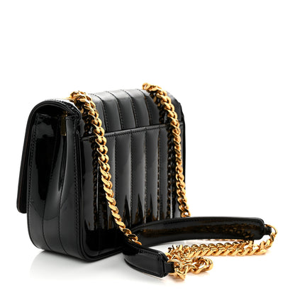 Saint Laurent Patent Calfskin Matelasse Monogram Small Vicky Chain Bag Black 3 of 10