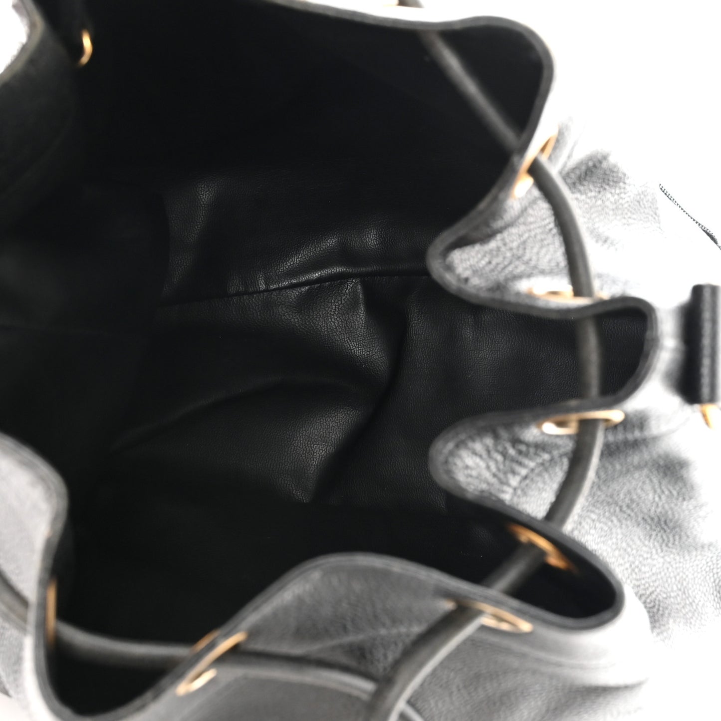 Caviar CC Drawstring Shoulder Bag Black