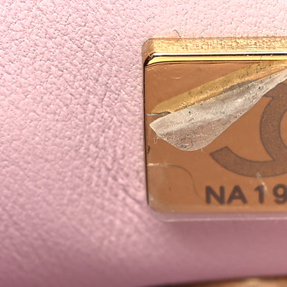 Chanel Metallic Caviar Quilted Extra Mini Coco Handle Flap Light Pink 7 of 10
