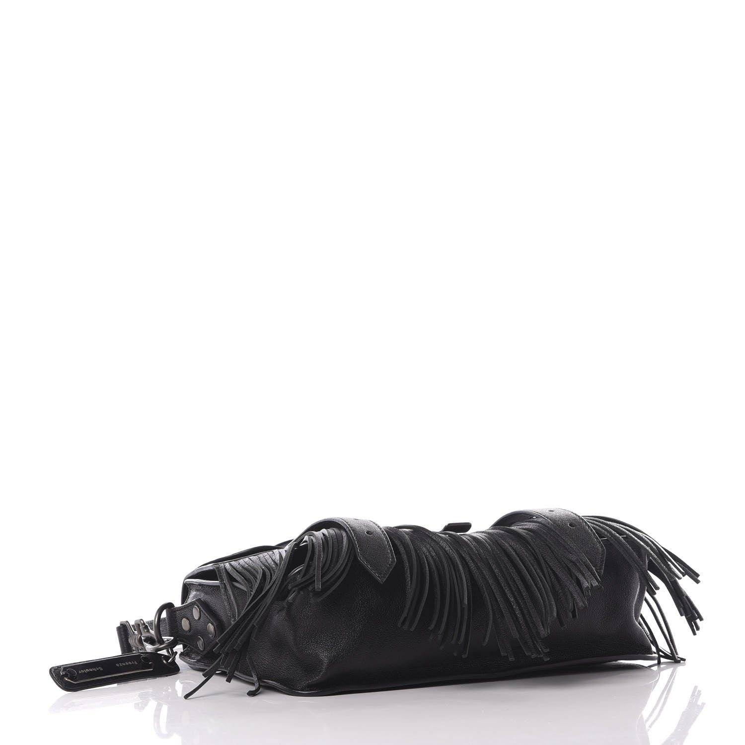 Proenza Schouler Lambskin Tiny Fringe Lux PS1 Satchel Black 3 of 9