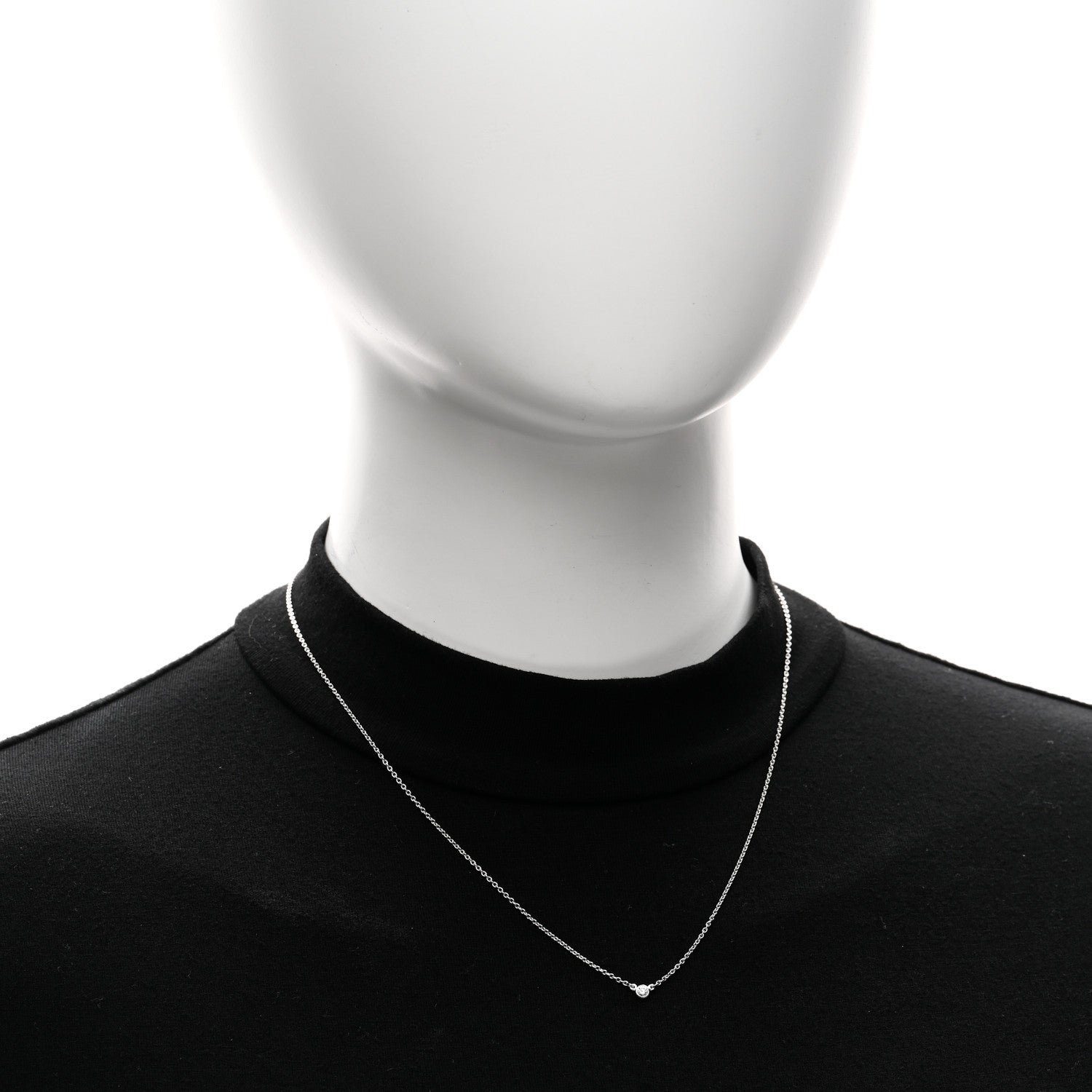 Tiffany Platinum Diamond .05ct Elsa Peretti Diamonds by the Yard Pendant Necklace 2 of 5
