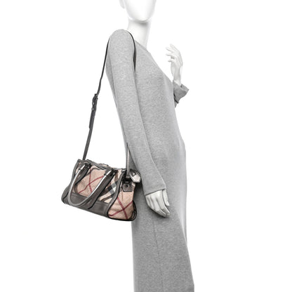 Burberry PVC Nova Check Embossed Convertible Satchel Pewter 2 of 9