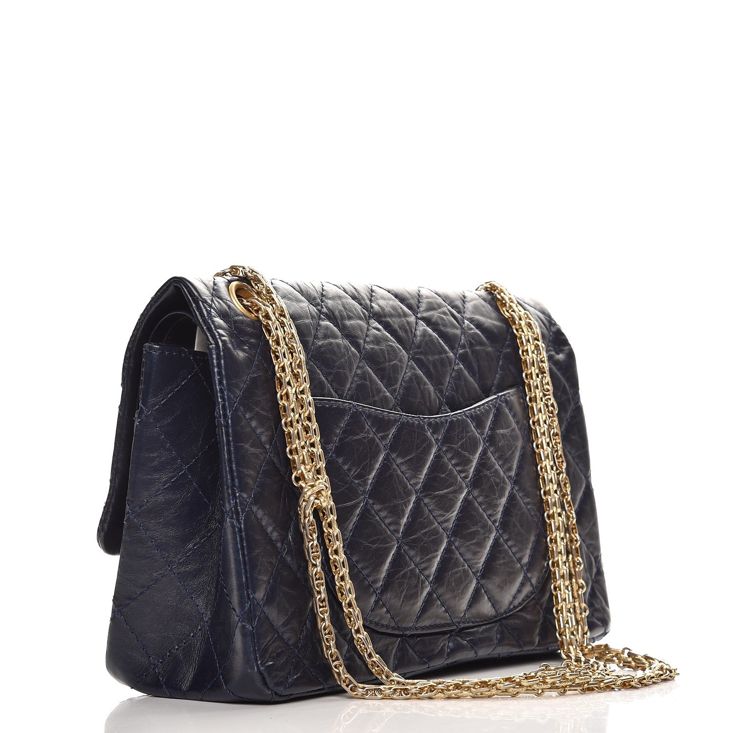 Chanel Aged Calfskin Quilted 2.55 Reissue 226 Flap Navy Blue 3 of 7