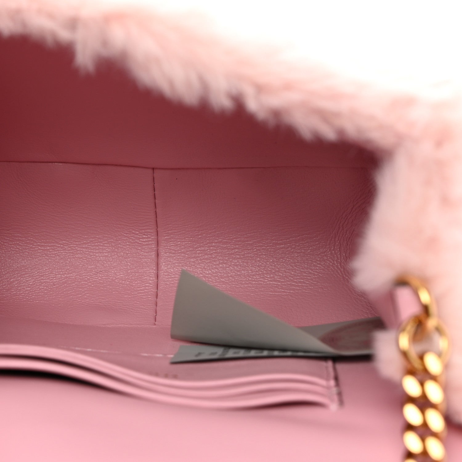 Versace Faux Fur Quilted Virtus Shoulder Bag English Rose 5 of 10