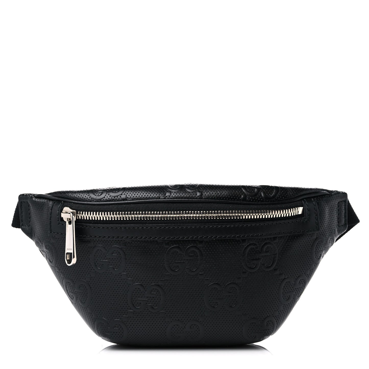 Calfskin GG Tennis Embossed Belt Bag Black