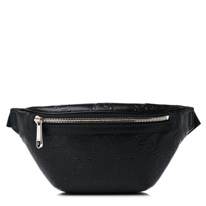 Gucci Calfskin GG Tennis Embossed Belt Bag Black 1 of 11