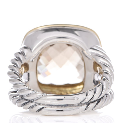 David Yurman Sterling Silver 18K Yellow Gold Diamond Champagne Citrine 14mm Albion Ring 54 7 4 of 6