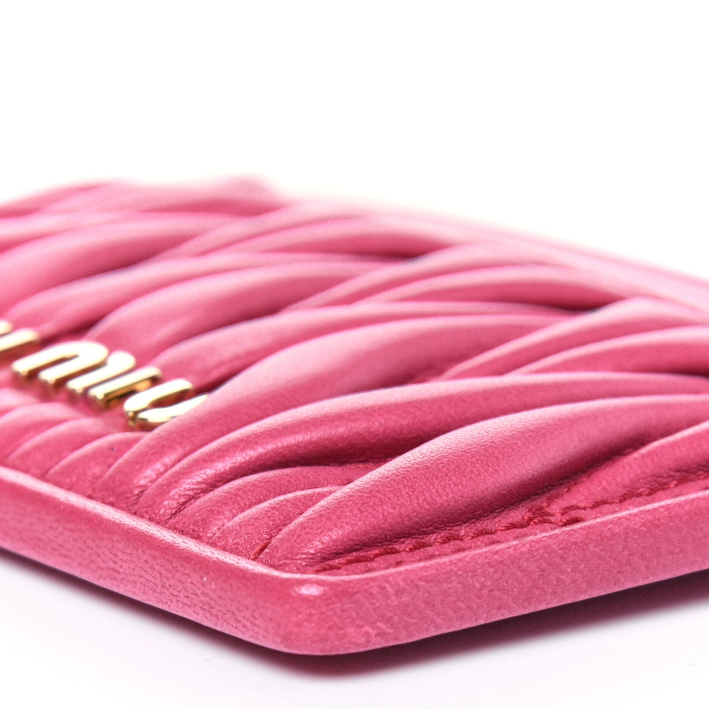 Nappa Matelasse Card Case Magenta