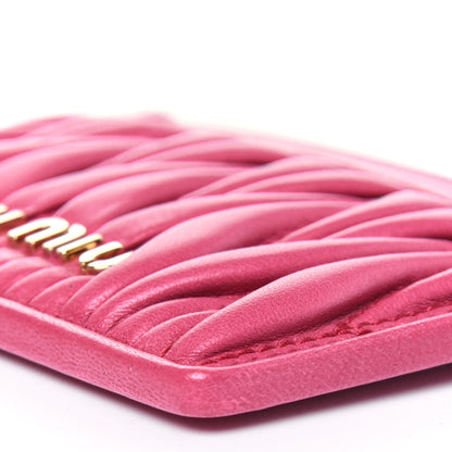 Miu Miu Nappa Matelasse Card Case Magenta 9 of 10