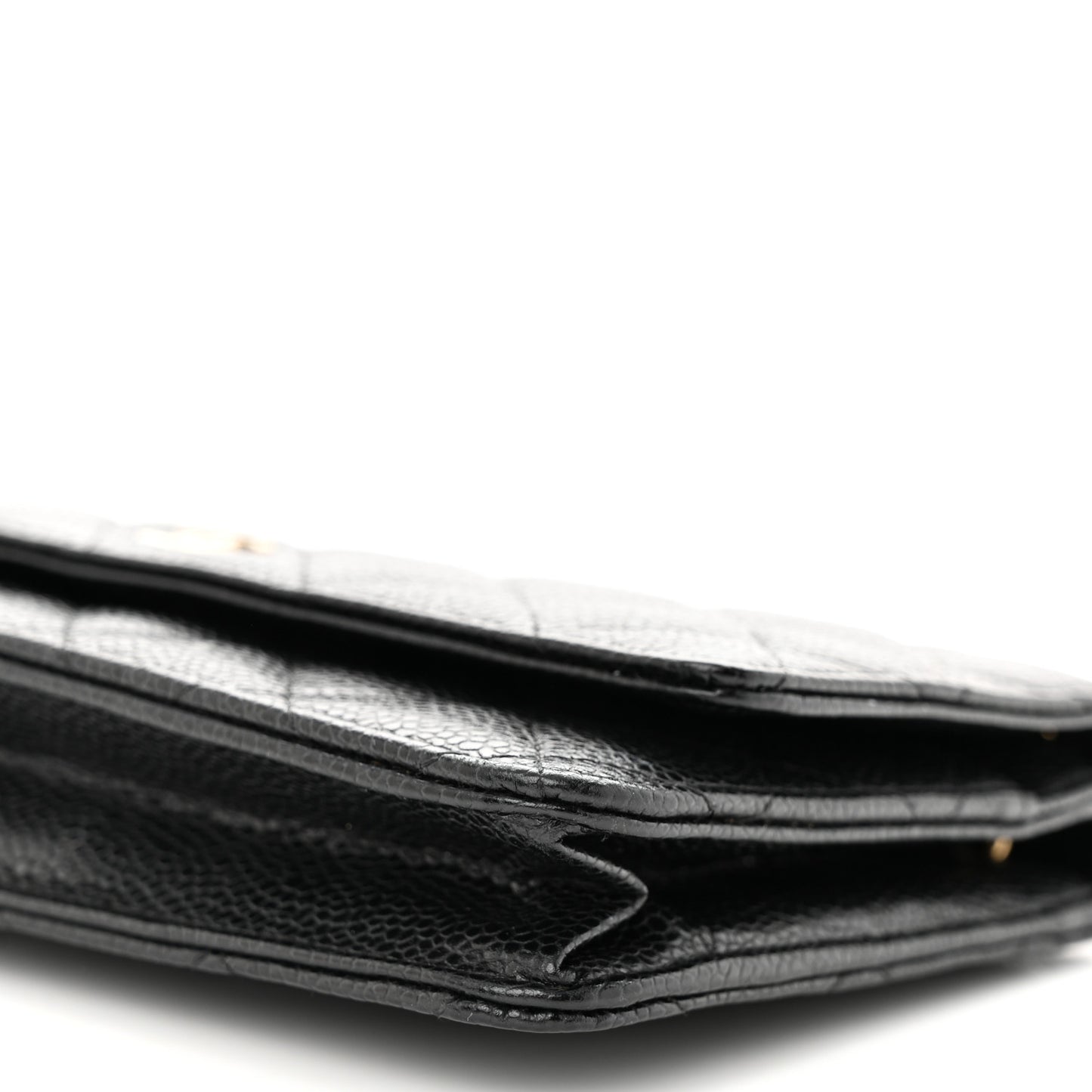 Caviar Quilted Wallet on Chain WOC Black