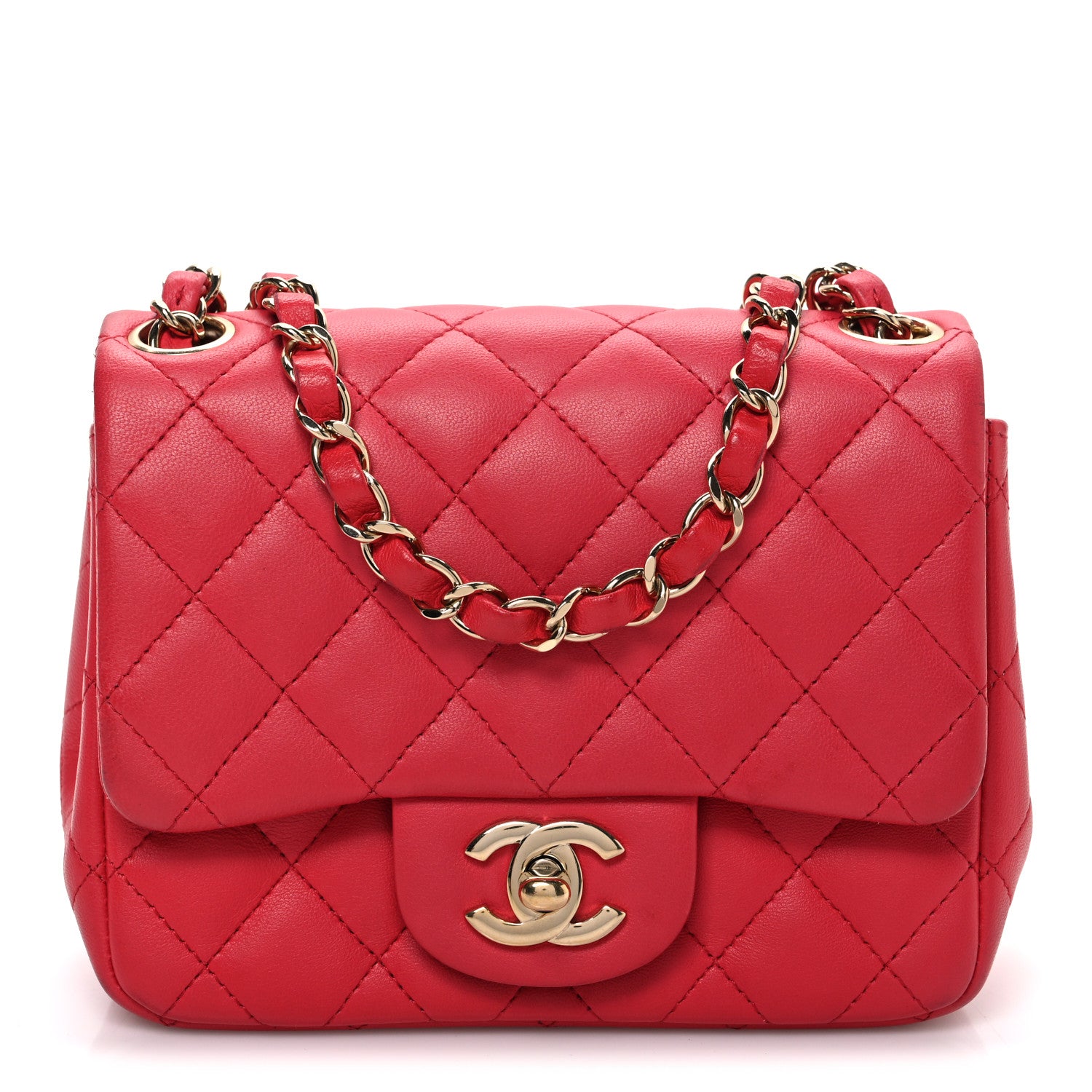 Chanel Lambskin Quilted Mini Square Flap Red 1 of 10