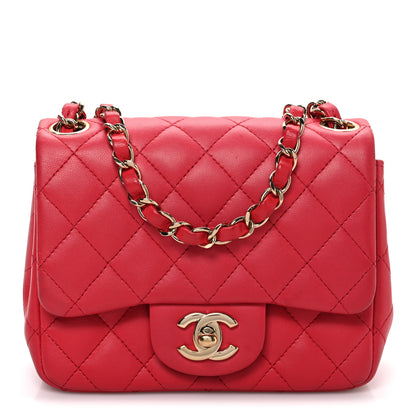 Chanel Lambskin Quilted Mini Square Flap Red 1 of 10