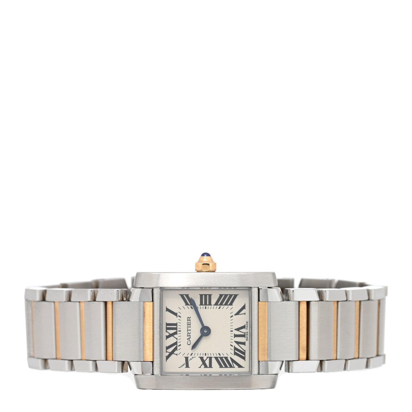 Stainless Steel 18K Yellow Gold 20mm Tank Francaise Quartz Watch