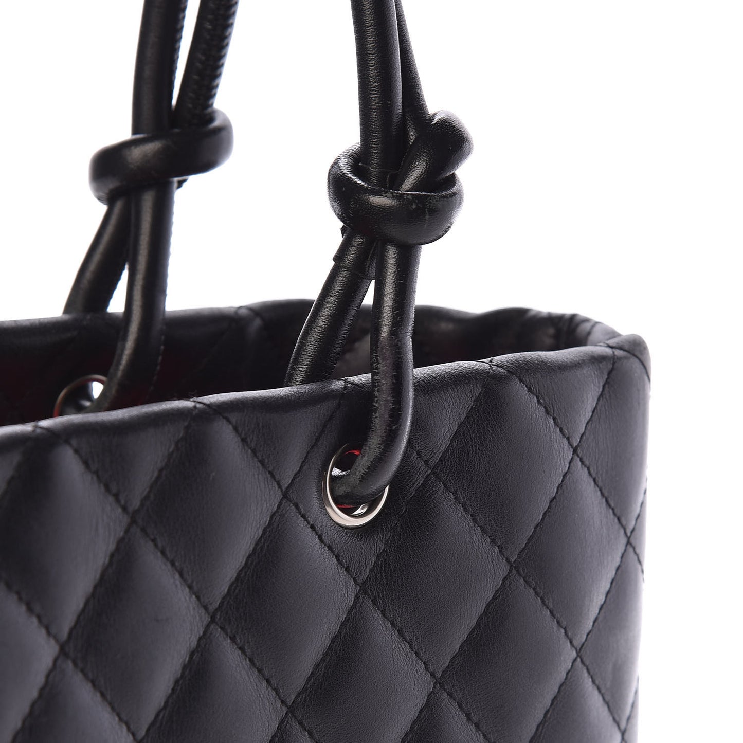 Calfskin Quilted Medium Cambon Tote Black