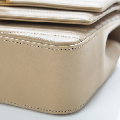 Saint Laurent Lambskin Matelasse Chevron Monogram Small Sulpice Bag Sable Beige 6 of 9