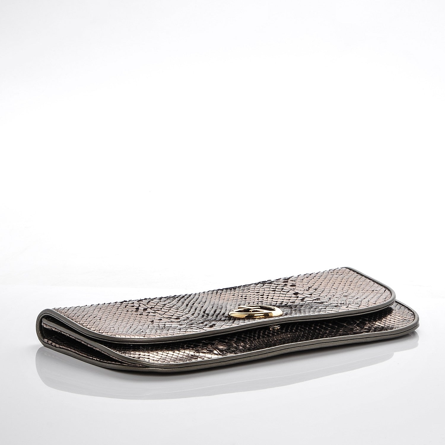 Gucci Metallic Python 1973 Clutch Gold 4 of 6