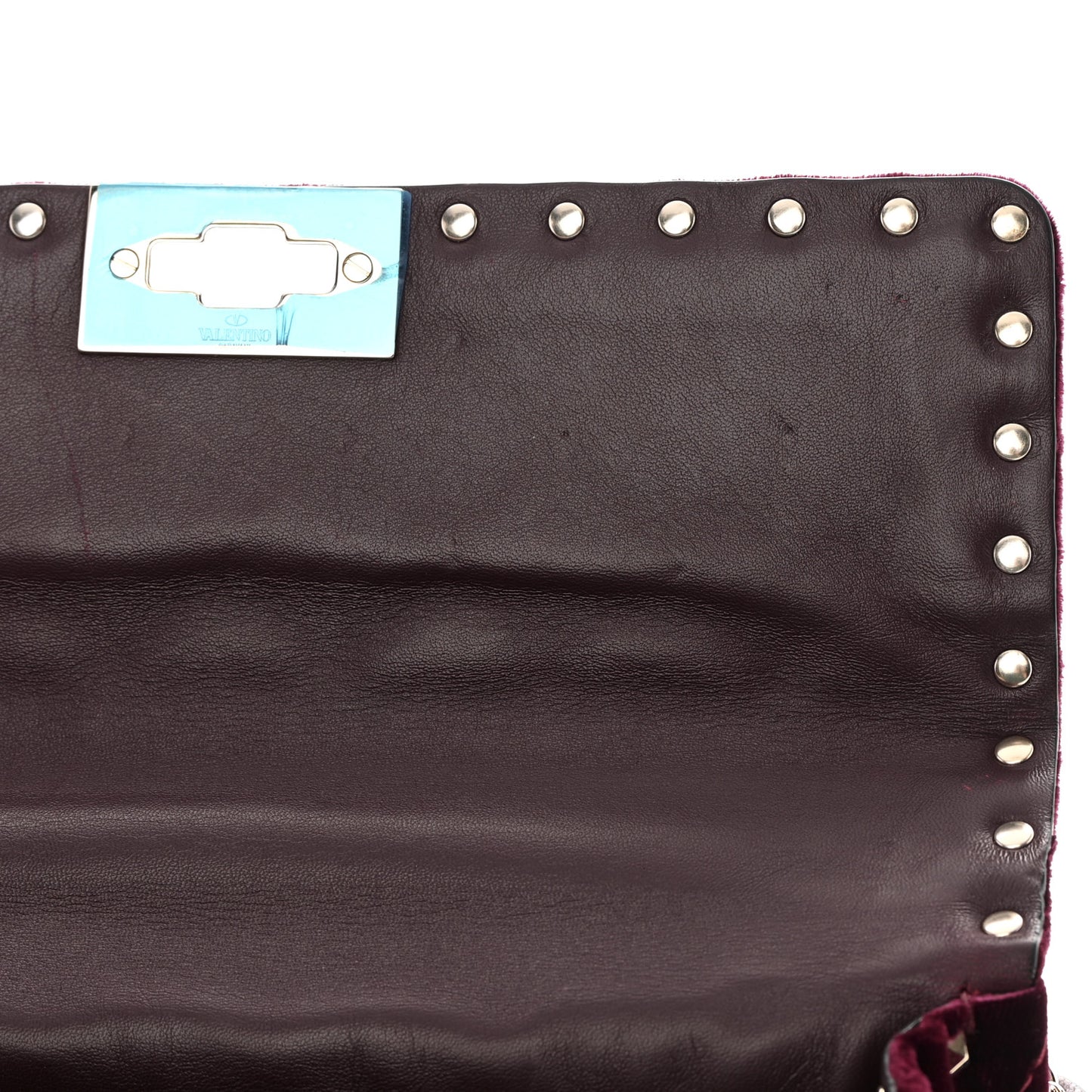 Velvet Medium Rockstud Spike Shoulder Bag Rubino